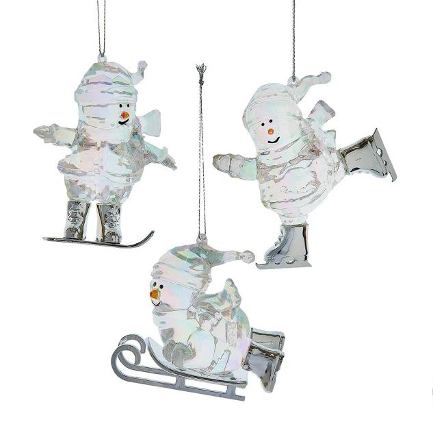 Crystal Snowman Orn - 3 Styles