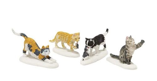 Dept. 56 Snow Village - Stray Cat Strut - Set Of 4