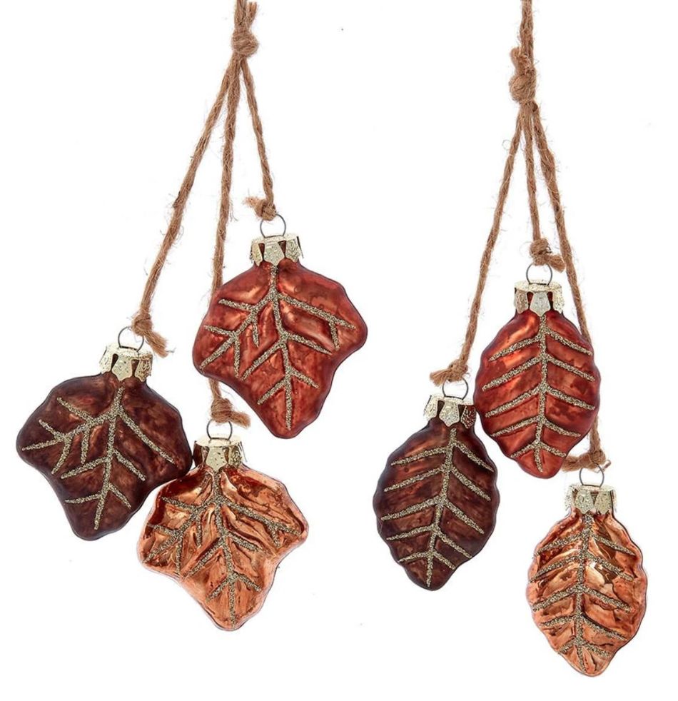 Glass Dangle Leaves - 7.5" - 2 Styles