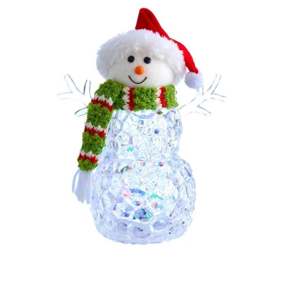 Lit Crystal Snowman - 9.45"