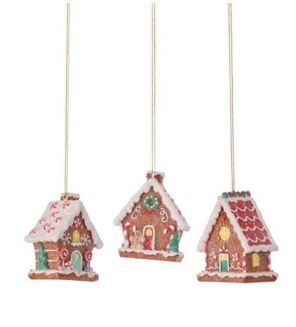 Resin Sugar Spice Gingerbread Ornament - 3" - 3 Styles - Sold Individually