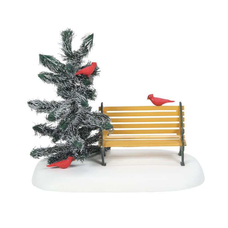 Dept. 56 Snow Village - Cardinal Christmas Bench