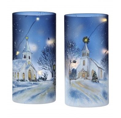 Church Glass Hurricane - 8" - 2 Styles - Sold Individually