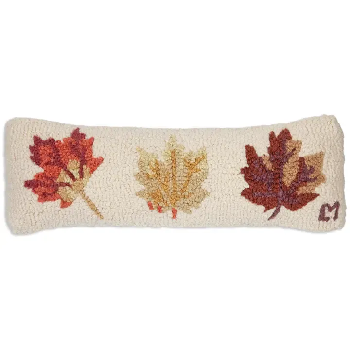 Hooked Pillow - 8" X 24" - Fallen Leaves