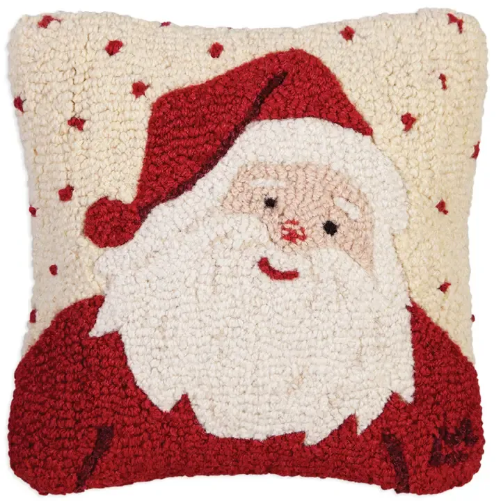 Hooked Pillow - 14" - Sweet Santa
