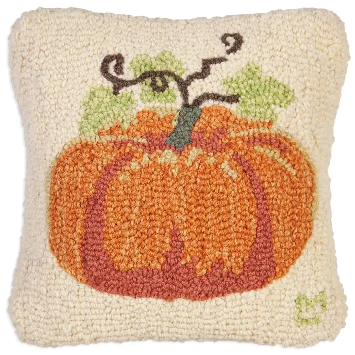 Hooked Pillow - 14" - Perfect Pumpkin