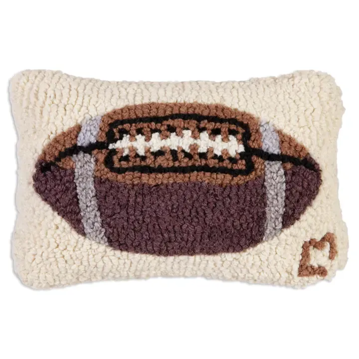 Hooked Pillow - 8" X 12" - Football