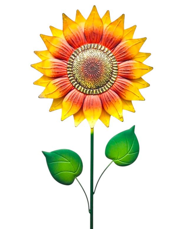 Garden Stake - Crimson Sunflower - 51" X 14"