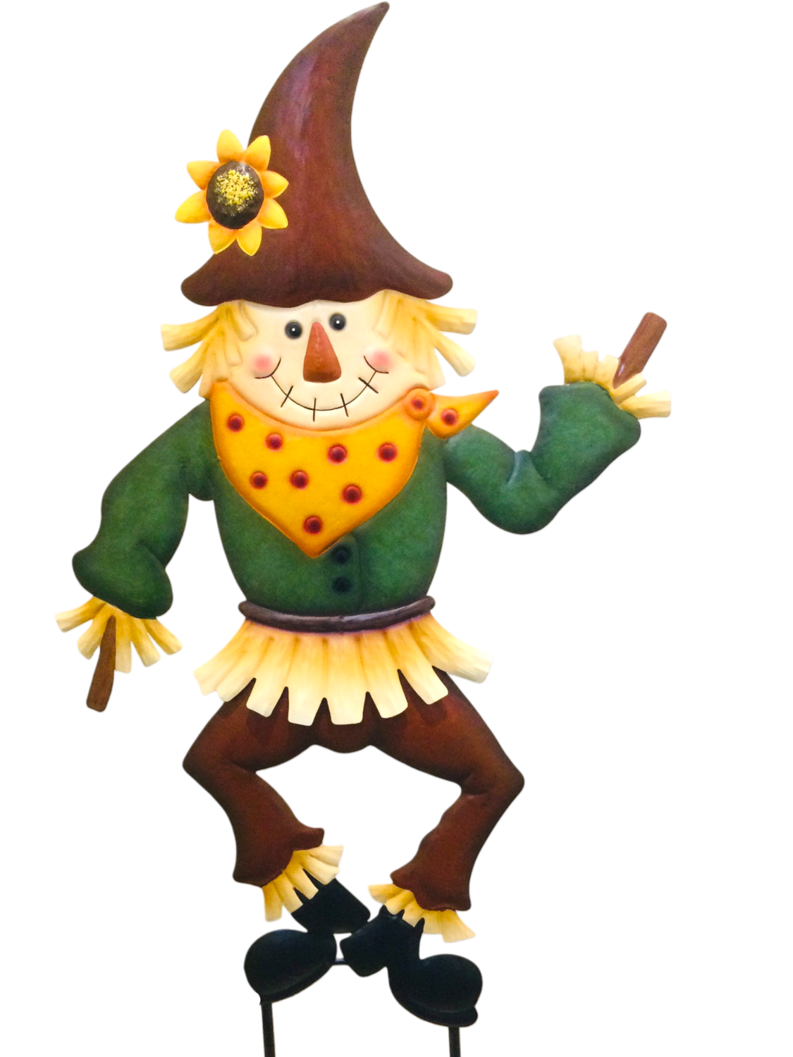 Garden Stake - Scarecrow W/ Green Shirt - 34" X 19"