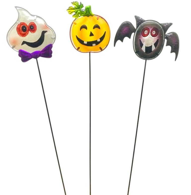 Plant Pick - Ghost, Bat Or Pumpkin - 23" - Sold Individually