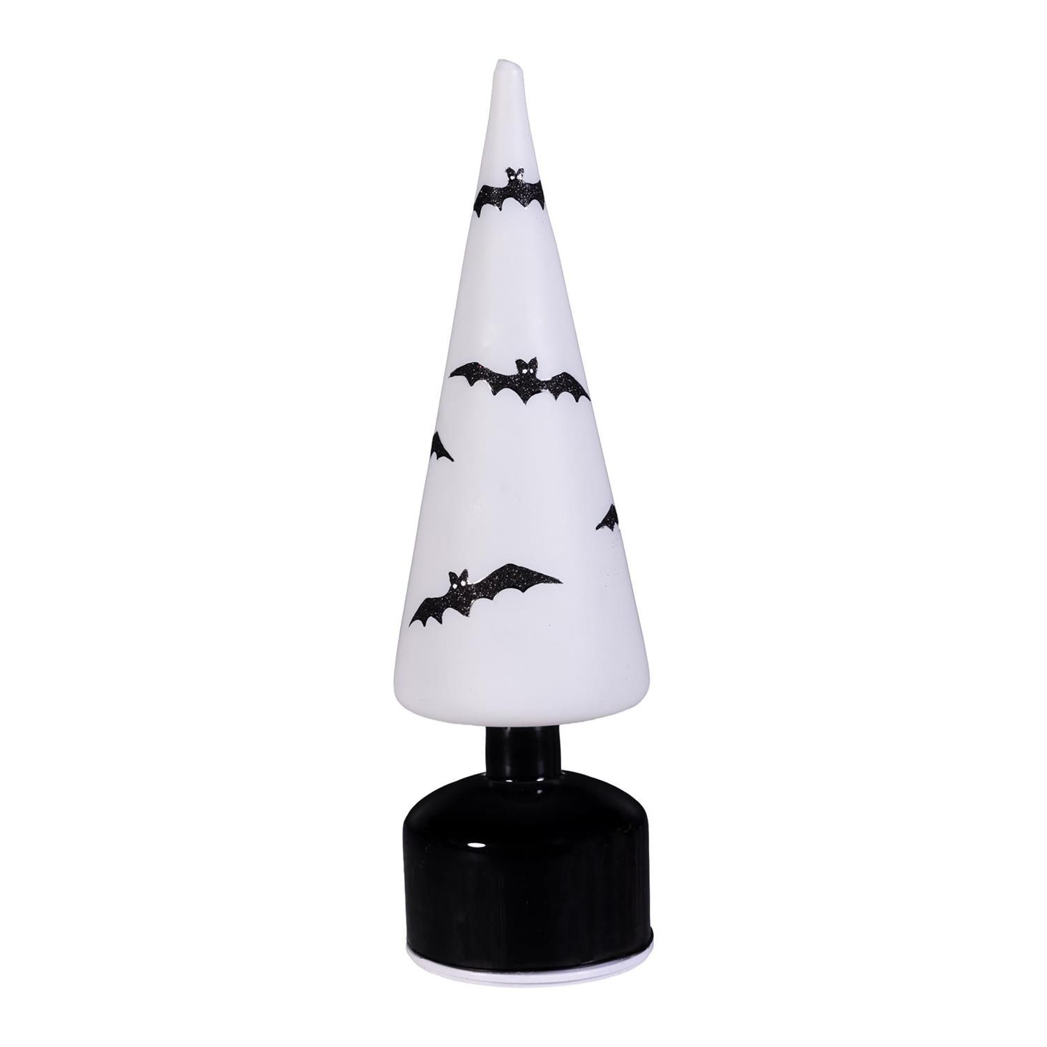 Rotating Glass LED Tree - 12.5" - Bats