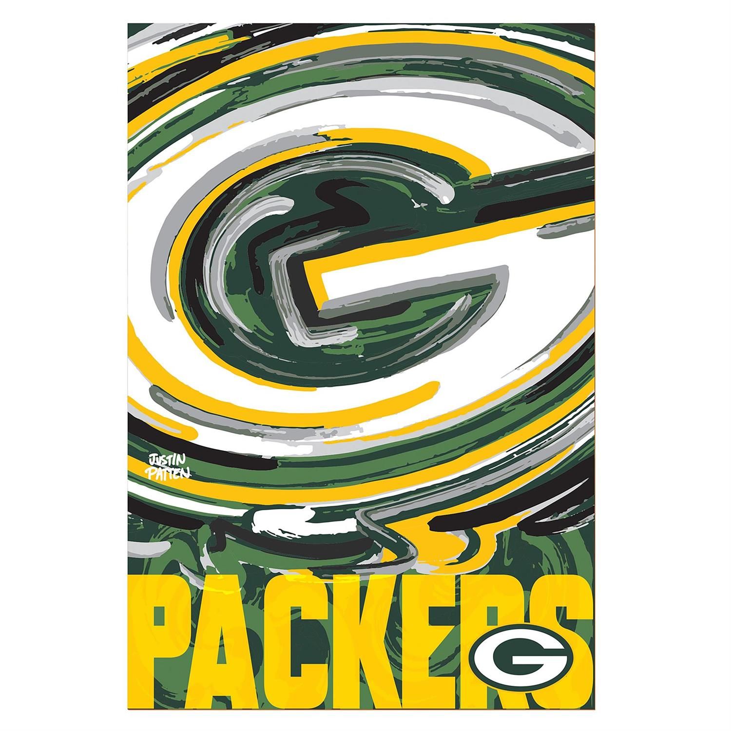 Suede Garden Flag - Green Bay Packers Justin Patten Logo