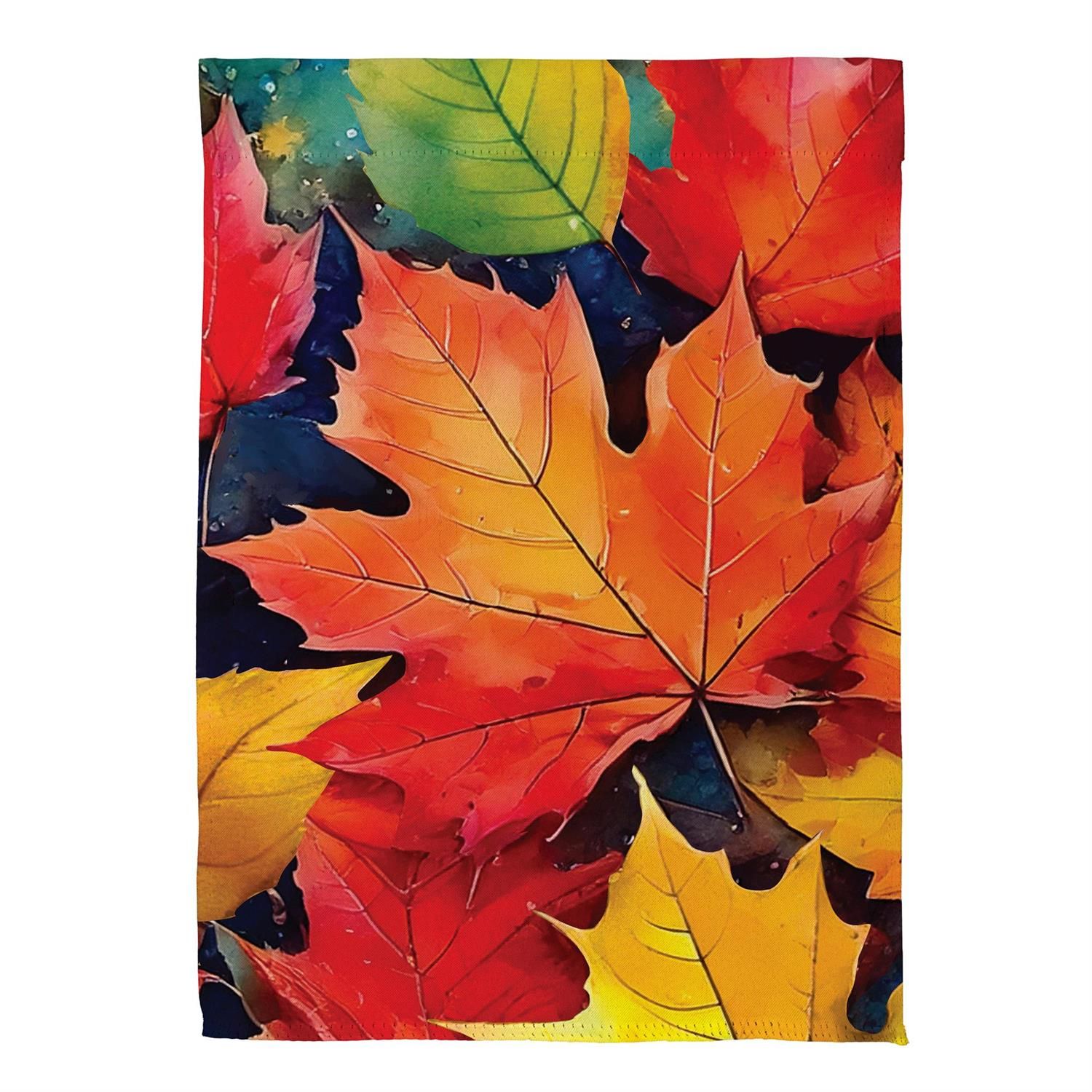 Suede Garden Flag - Multicolor Fall Leaves