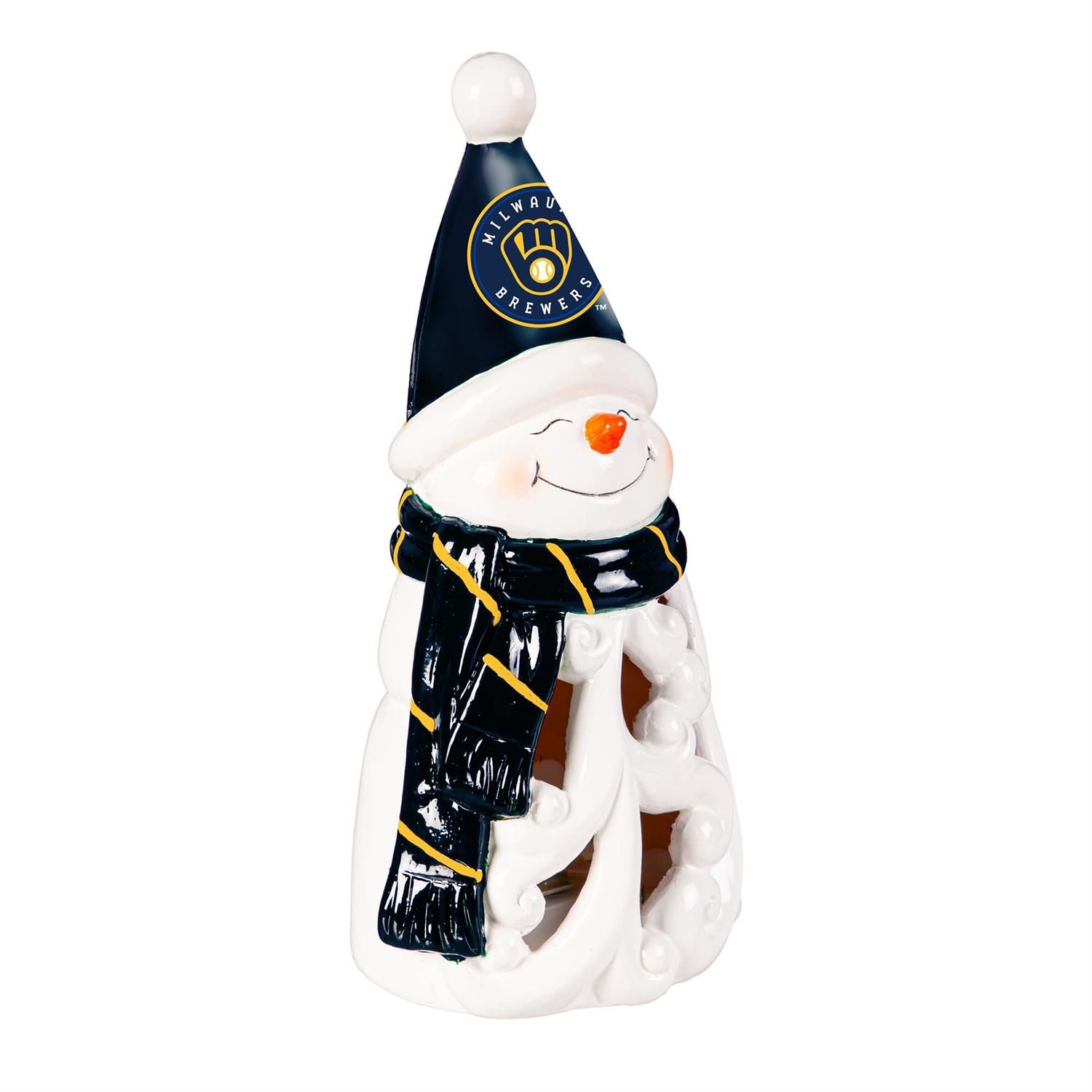 LED Snowman - 8" - Milwaukee Brewers