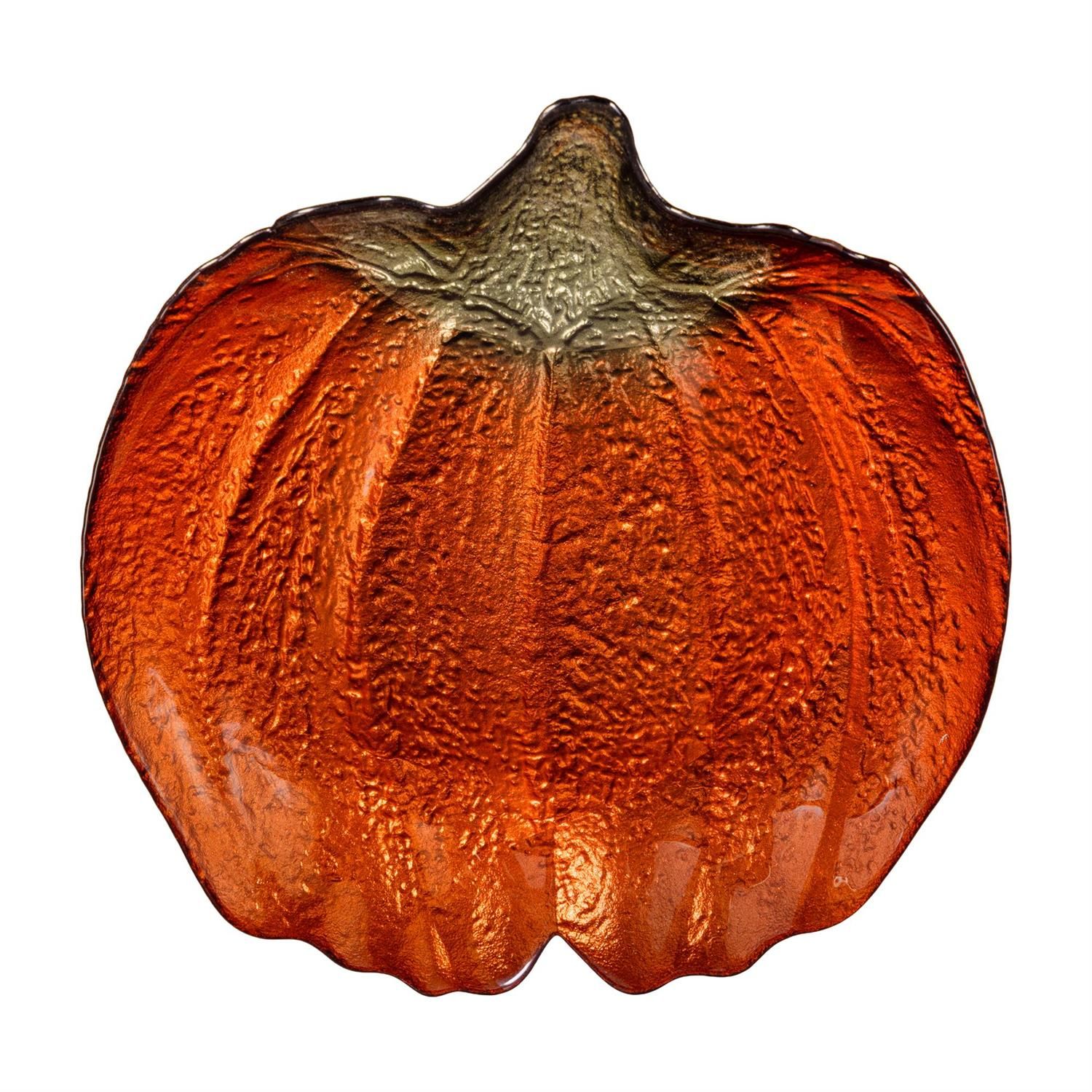 Pumpkin Glass Dish - 8.25" - Orange