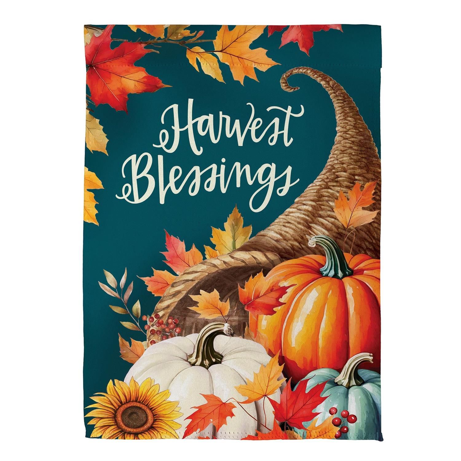 Suede Garden Flag - Thanksgiving Harvest Blessings