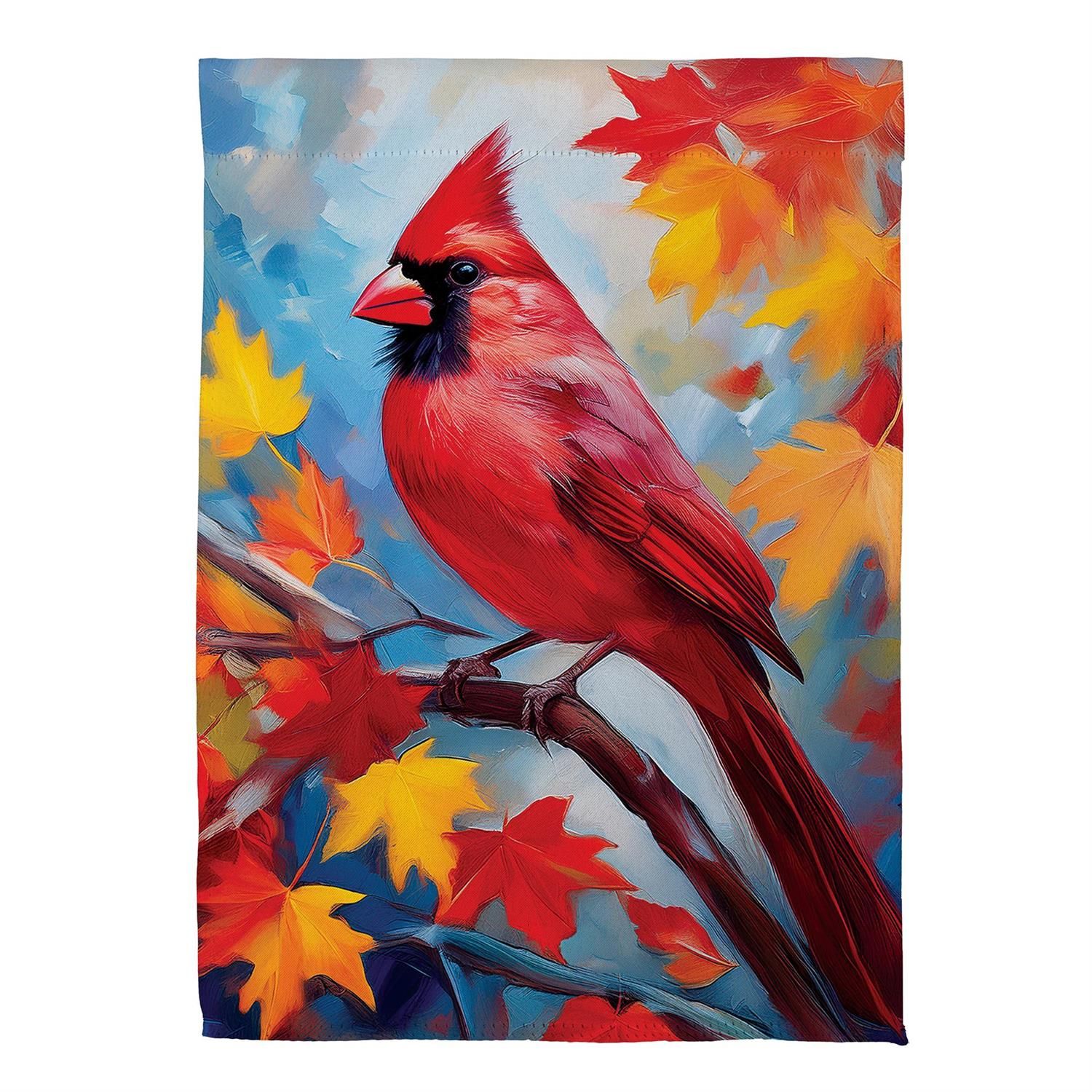 Suede Garden Flag - Colorful Cardinal