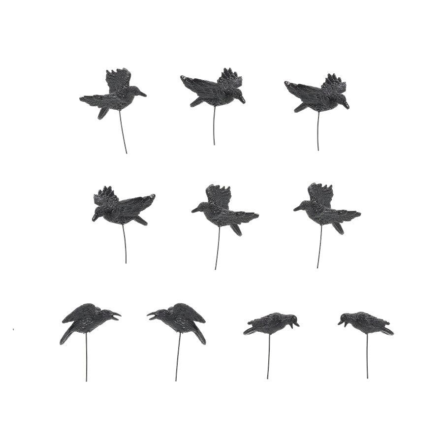 Dept. 56 Halloween Village - Halloween Crows Set of 10