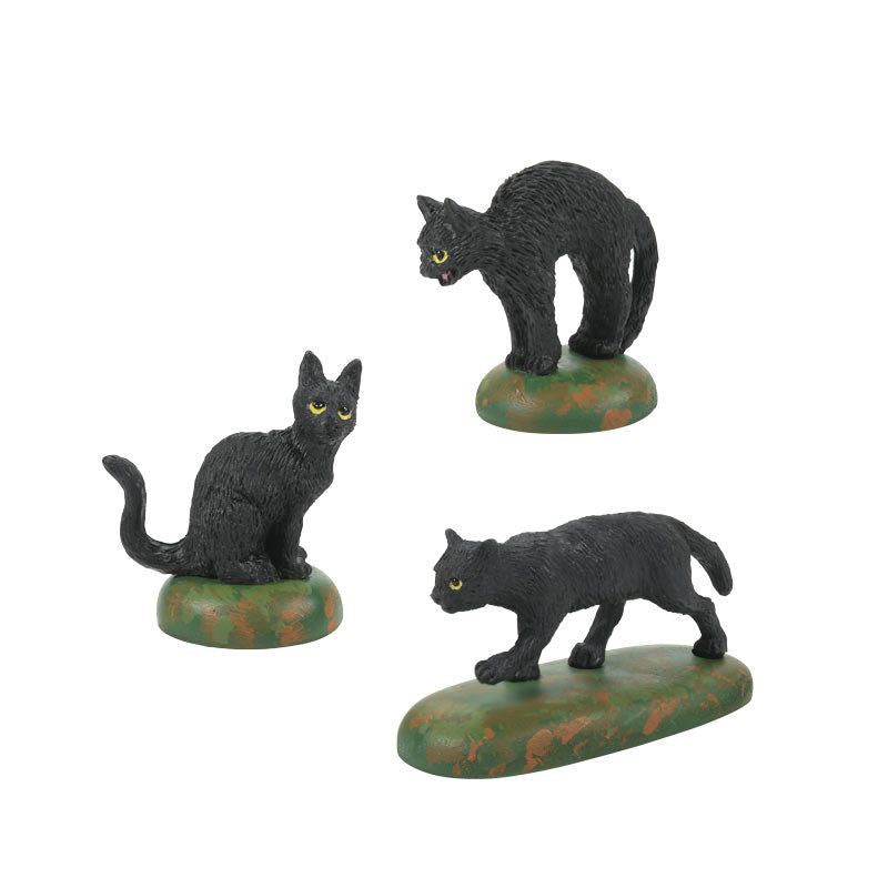 Dept. 56 Halloween Village - A Clowder of Black Cats
