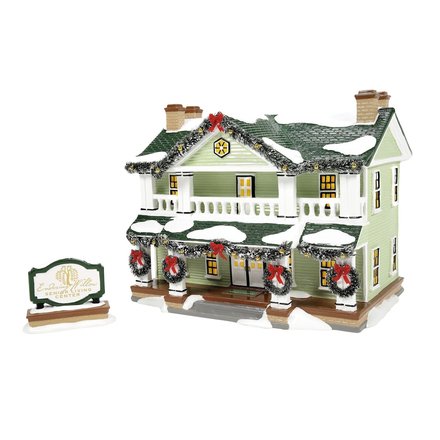 Dept. 56 Snow Village - Enduring Willow Senior Center - Set of 2
