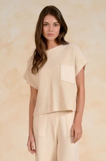 Sweater Cap Sleeve Crew Neck