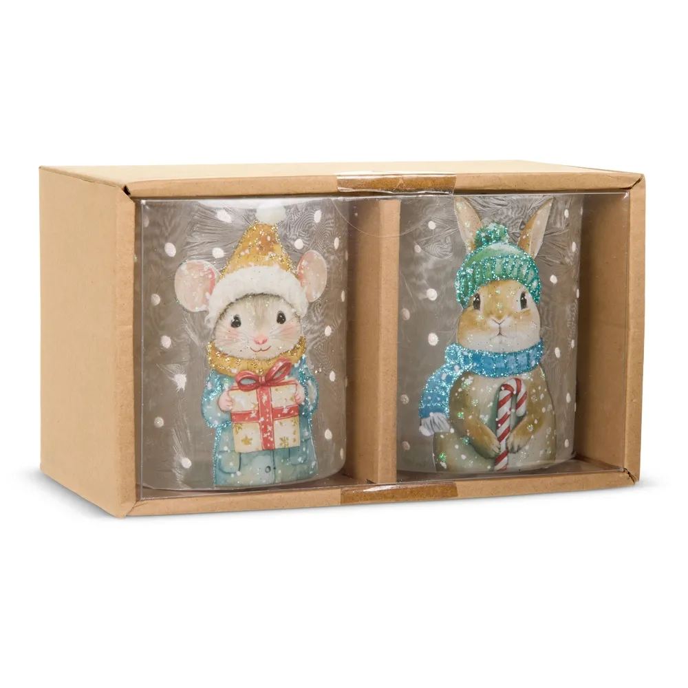 Candle Holder - Frosty Critter - 3.5" - 2 Styles - Sold Individually