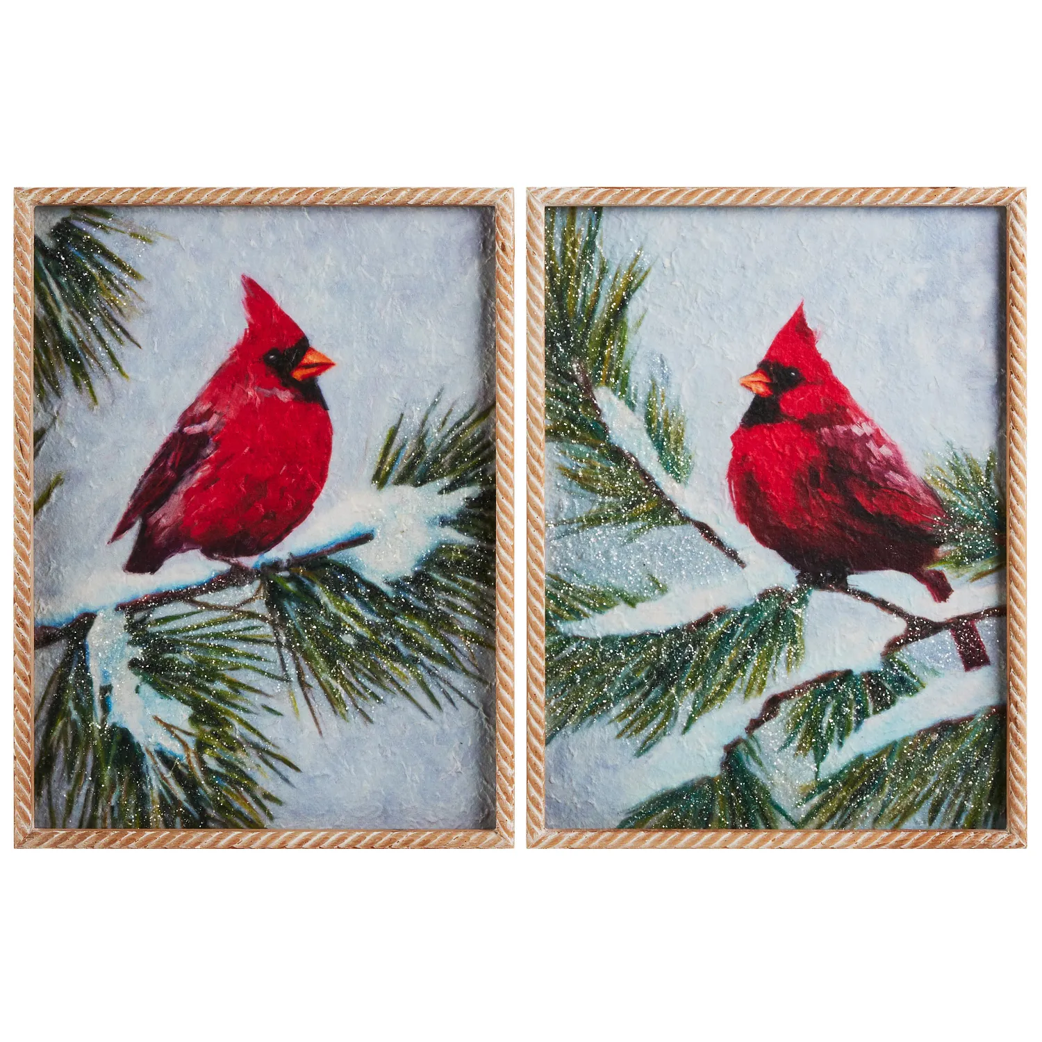Cardinal On Pine Wall Decor - 12" X 16" - 2 Styles - Sold Individually