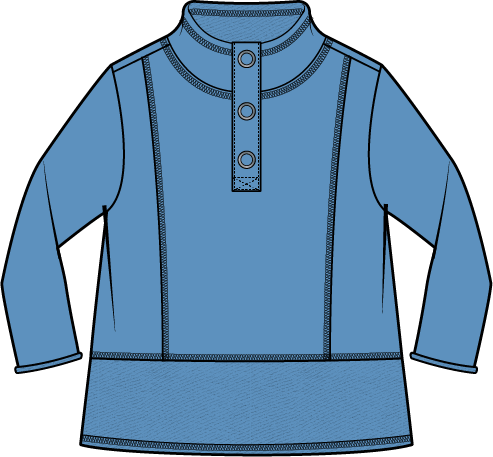Ocean Front Terry Quarter Snap, Colour: HARBOR, Season: F/26, Size: S