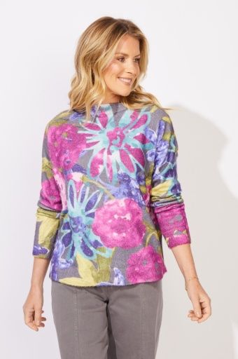 Cozy Bloom Roll Neck Sweater