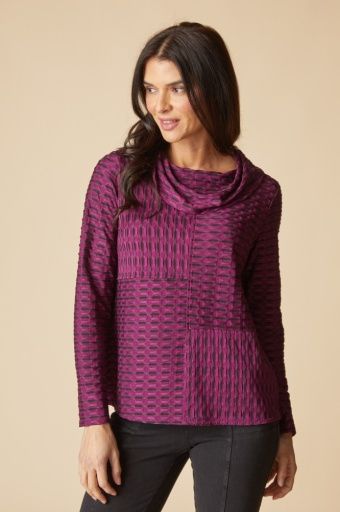Newport Knit Downtown Top, Colour: PLUM, Size: S