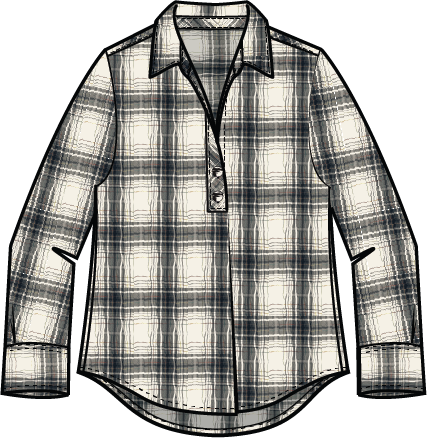 Crinkle Windowpane Chill Pullover