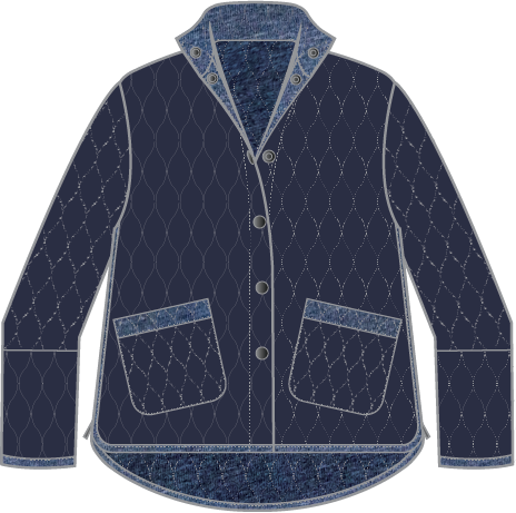 Double Faced Quilts Urban Jacket, Colour: Navy, Size: Small