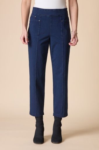 Stonewash Cotton Span Seamed Front Straight Leg, Size: Small