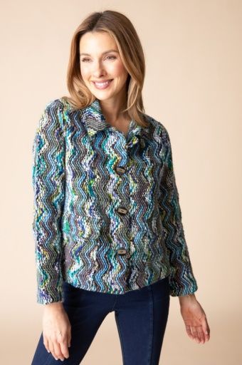 Tapestry Weave Cargo Jacket, Size: S