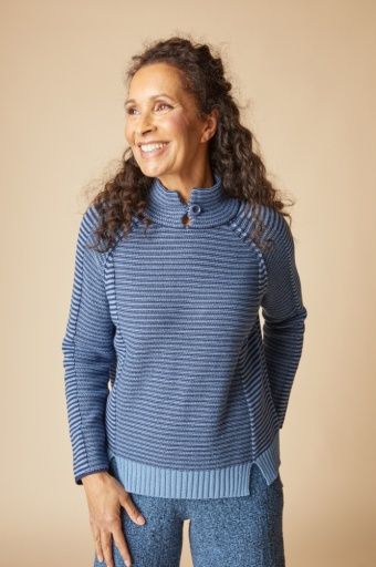 Yin Yang Stripe Right Pullover, Colour: HARBOR, Size: S