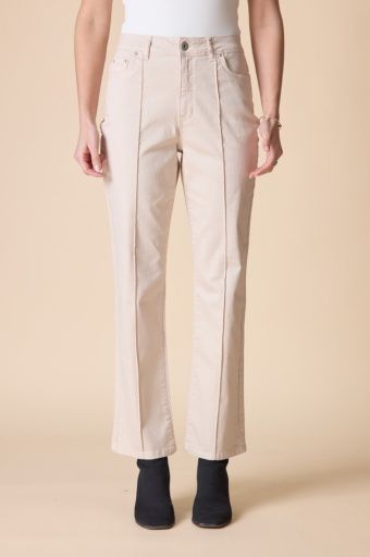 Stretch Denim Seamed Flare Pant, Colour: Dove, Size: 6