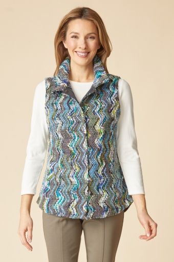 Tapestry Weave Lean Look Vest, Size: XS