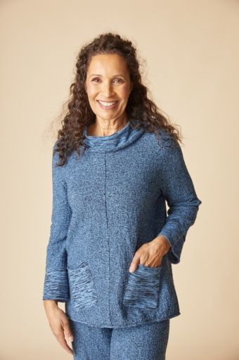 Scramble Stitch Relaxed Cowl Tunic, Size: S