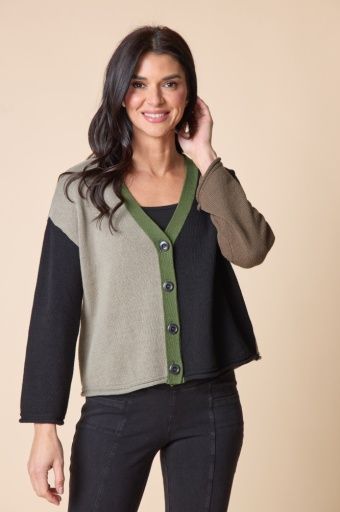 Yin Yang Colorblock Cardi, Size: Small