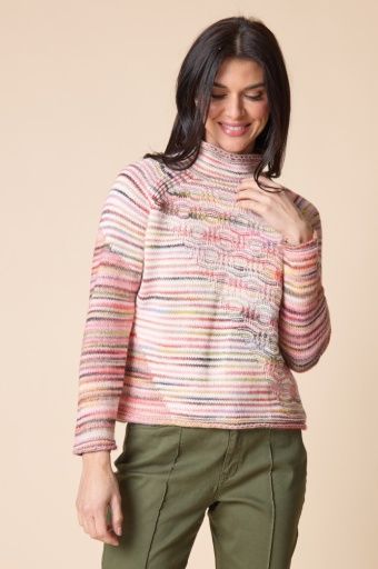 Highland Hues Mixed Stitch Pullover, Colour: Wineberry, Size: Small