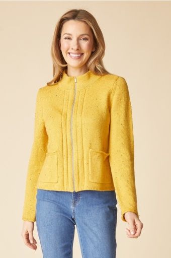 Harvest Tweed Birchwood Cardi, Colour: Honey, Season: F/26, Size: Small