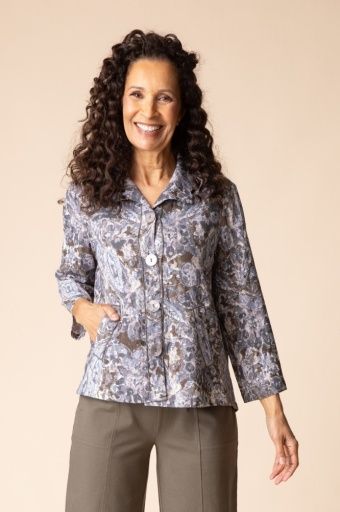 Destination Unknown Floral Pleat Back Jacket, Colour: Java, Size: Small