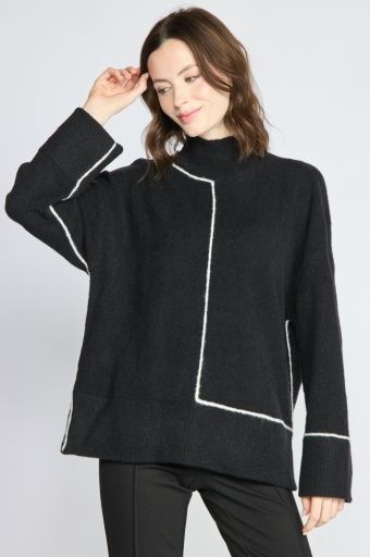 Get In Line Sweater, Colour: Black, Size: X-Small