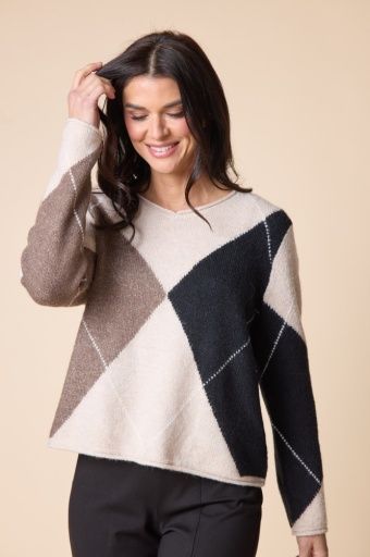 Alpine Argyle Pullover, Colour: Dove, Season: F/26, Size: Medium