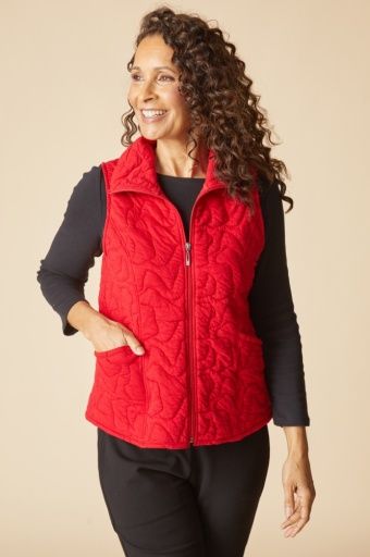Cascade Quilt Shaped Vest, Colour: Cherry, Size: Small