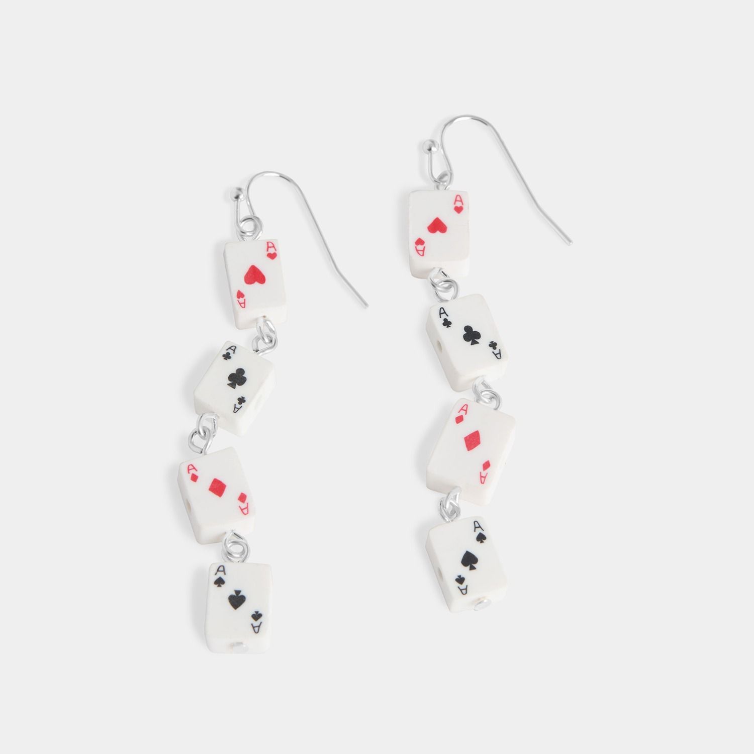 Whispers Play My Ace Earrings - Silver