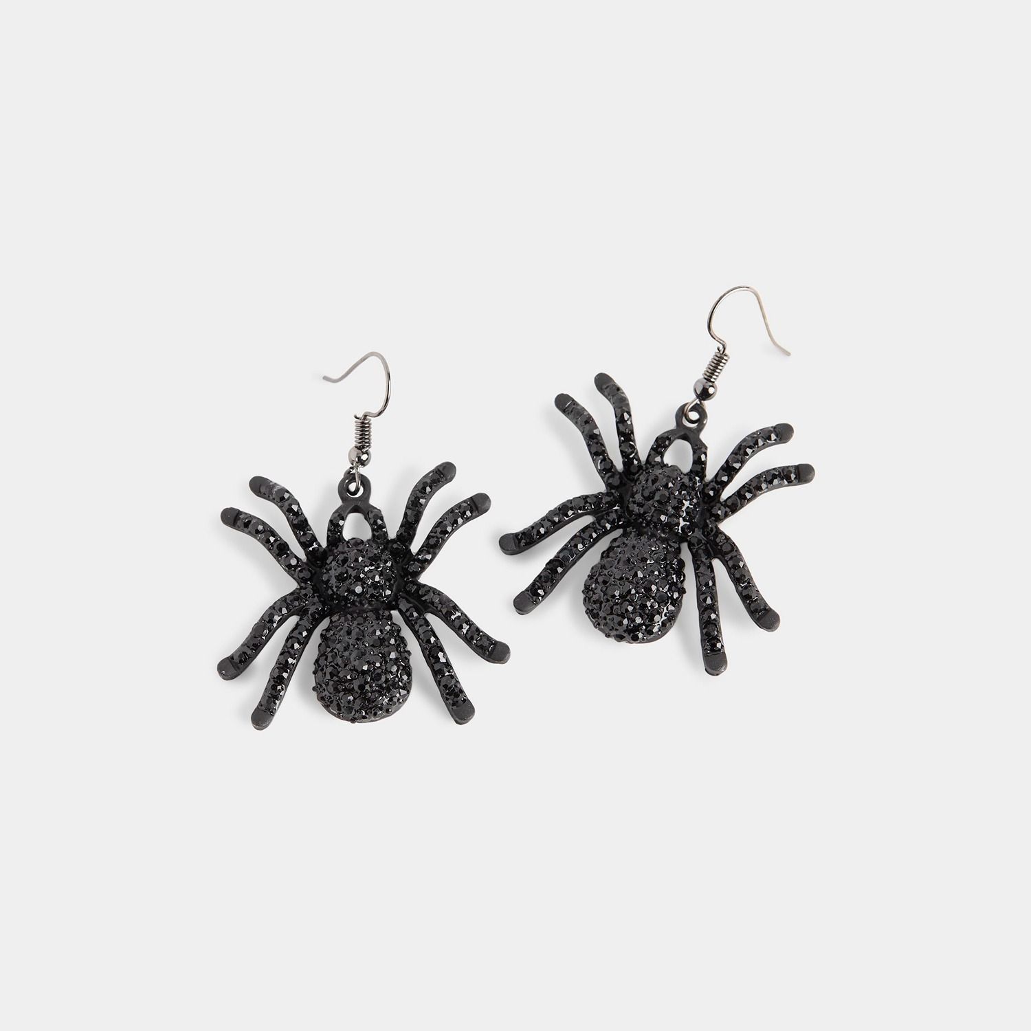 Spider Shimmer Earrings - Black