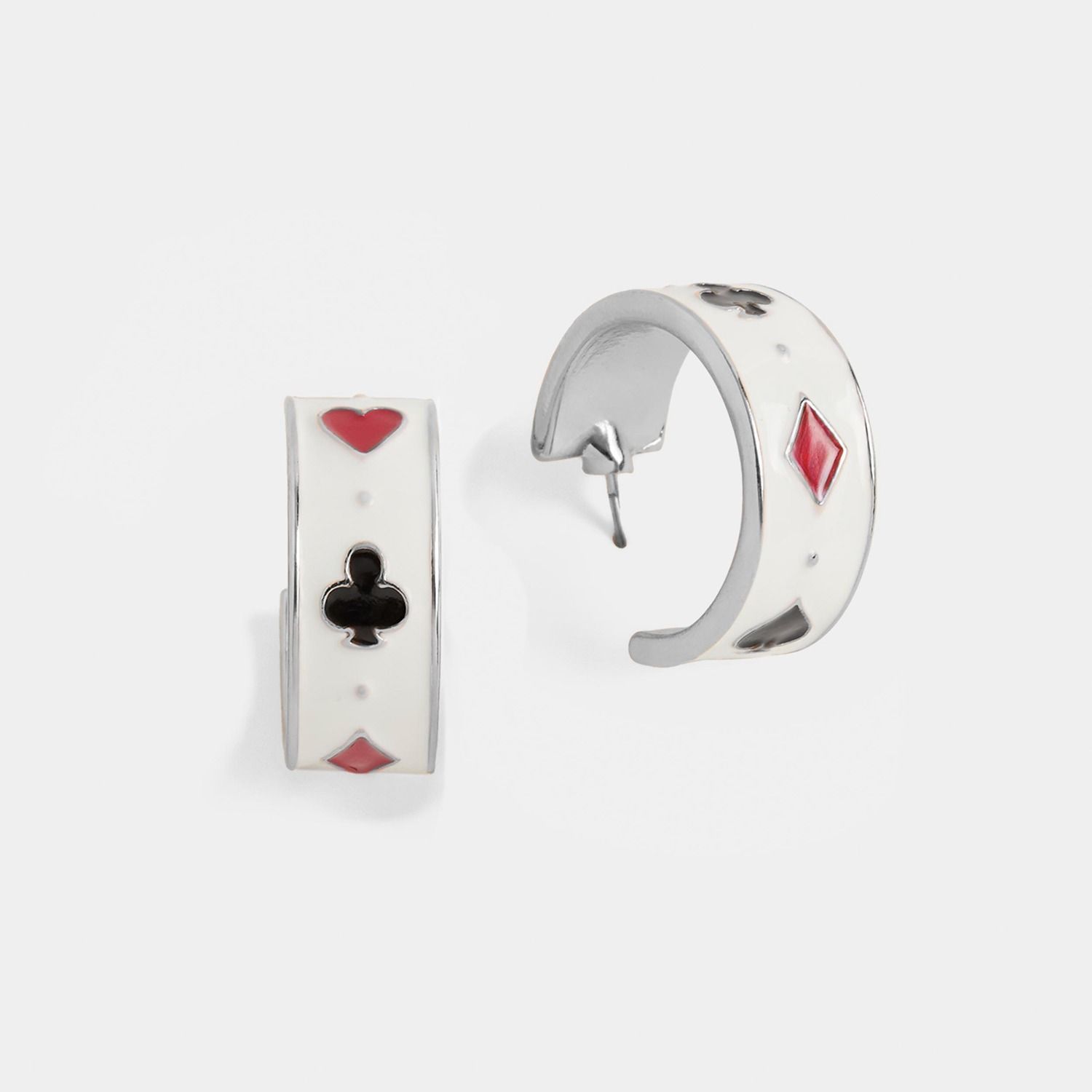 Whispers Royal Hoop Earrings - Silver
