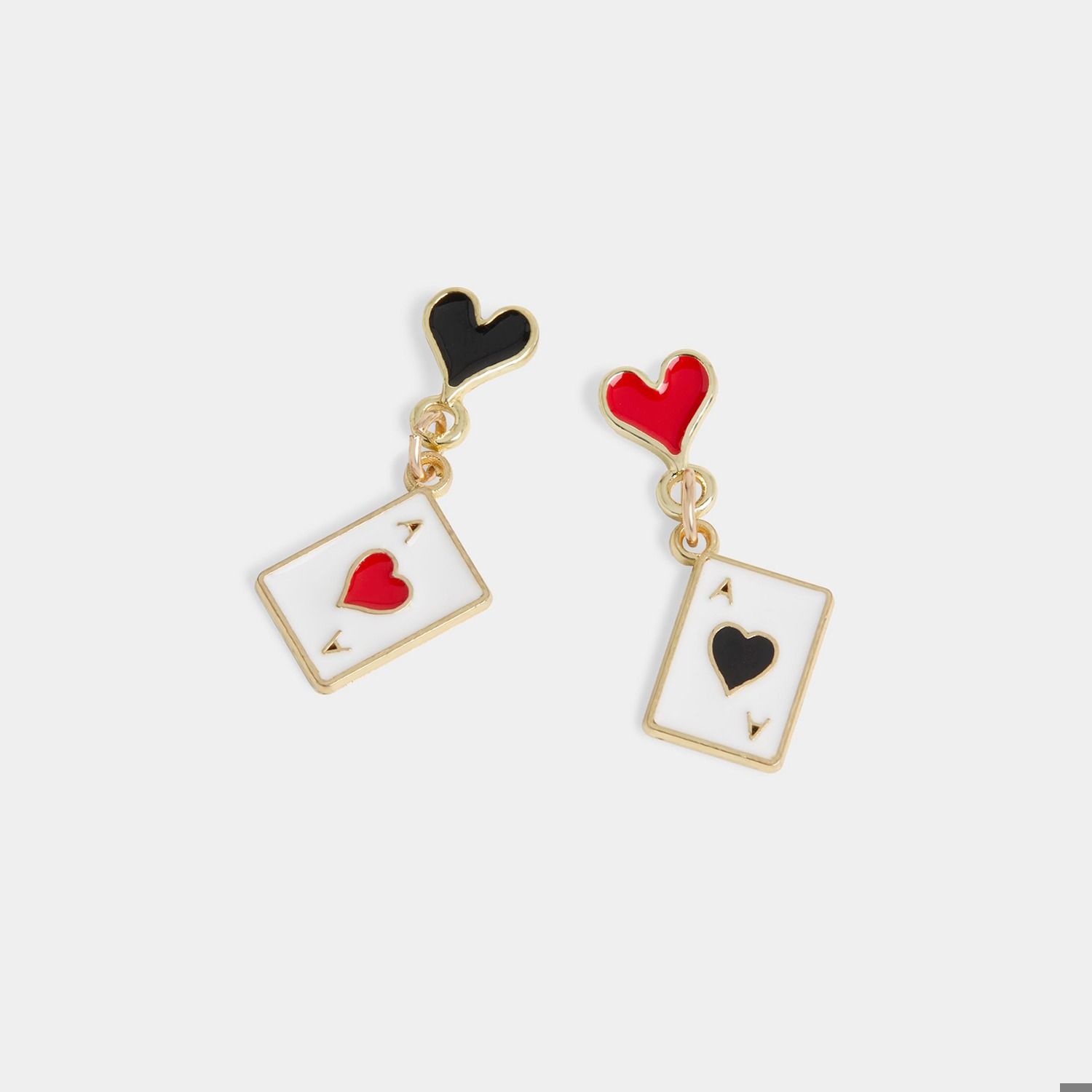 Whispers Ace of Hearts Dangle Earrings - Gold