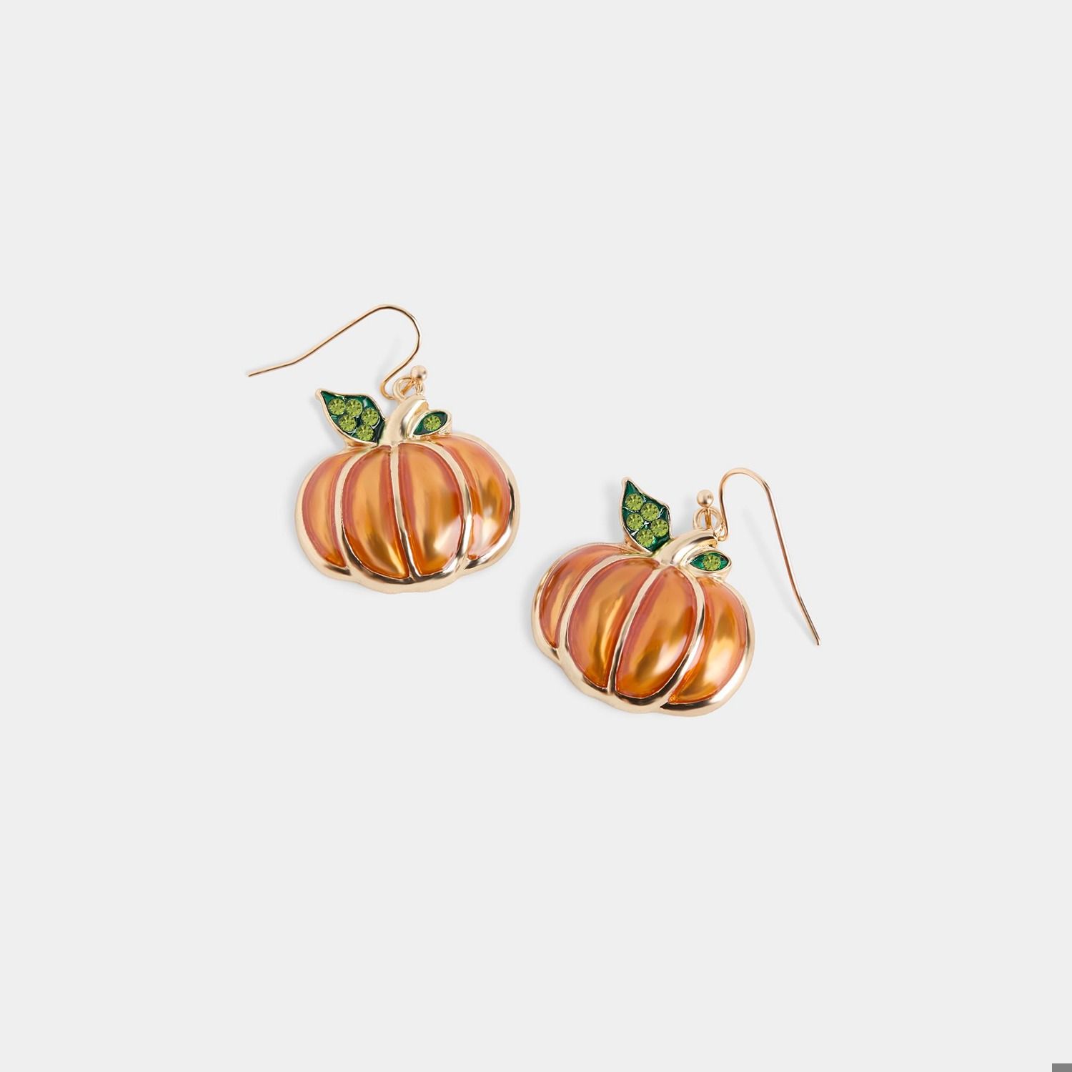 Whispers Enchanted Pumpkin Dangle Earrings - Gold